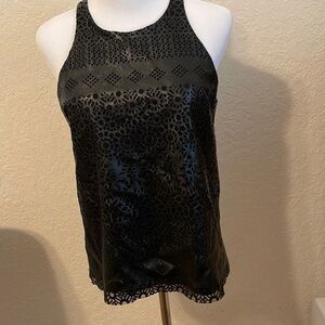 Amanda laser cut faux leather tank top size small